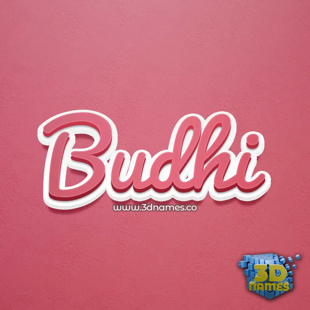 budhi in Red Scribble style - 3D name wallpaper