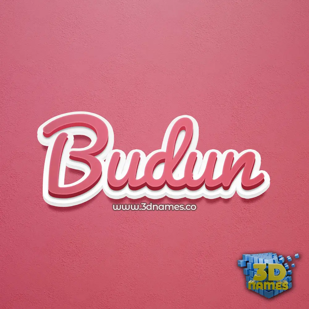 budun in Red Scribble style - 3D name wallpaper
