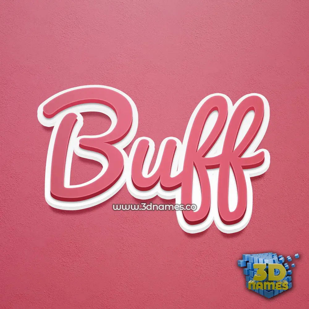 buff in Red Scribble style - 3D name wallpaper