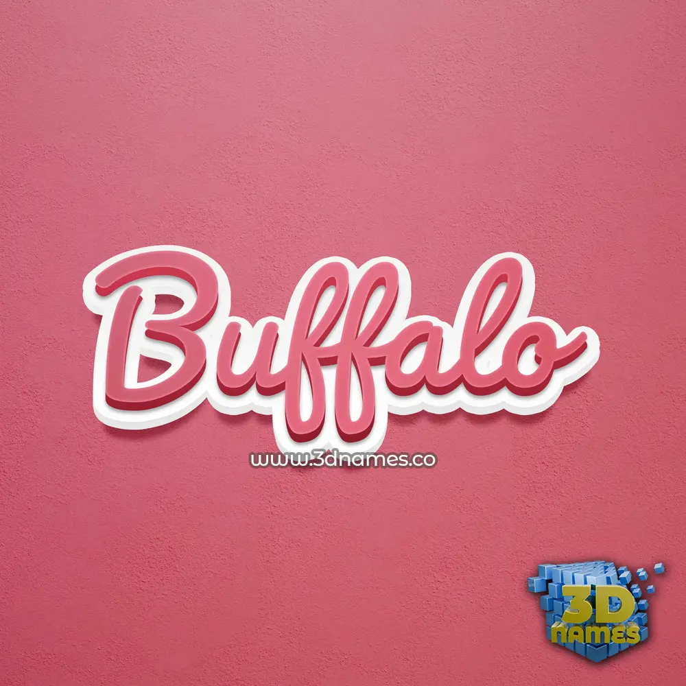 buffalo in Red Scribble style - 3D name wallpaper
