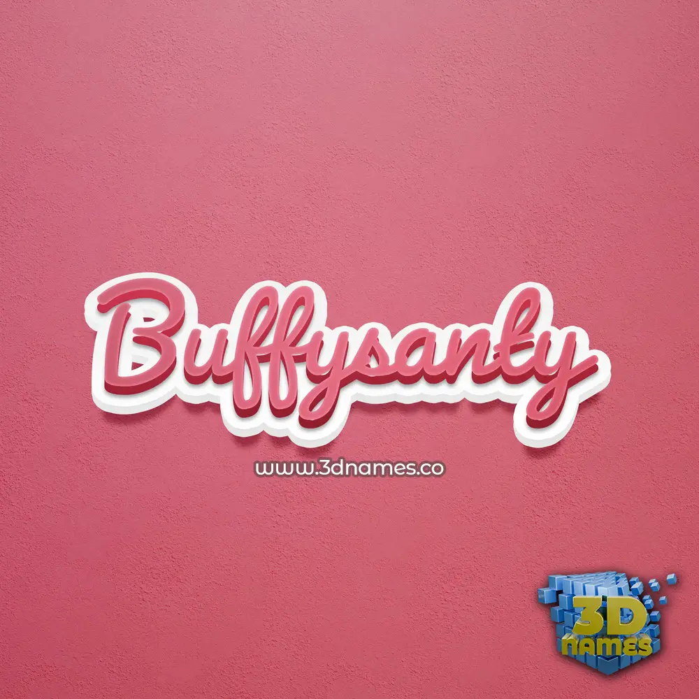 buffysanty in Red Scribble style - 3D name wallpaper