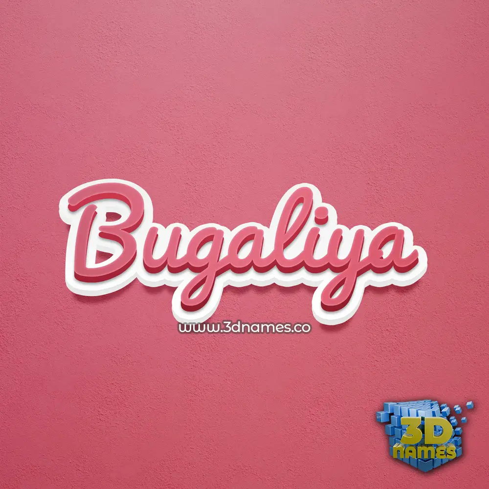 bugaliya in Red Scribble style - 3D name wallpaper