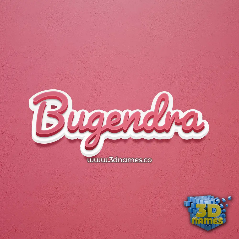 bugendra in Red Scribble style - 3D name wallpaper