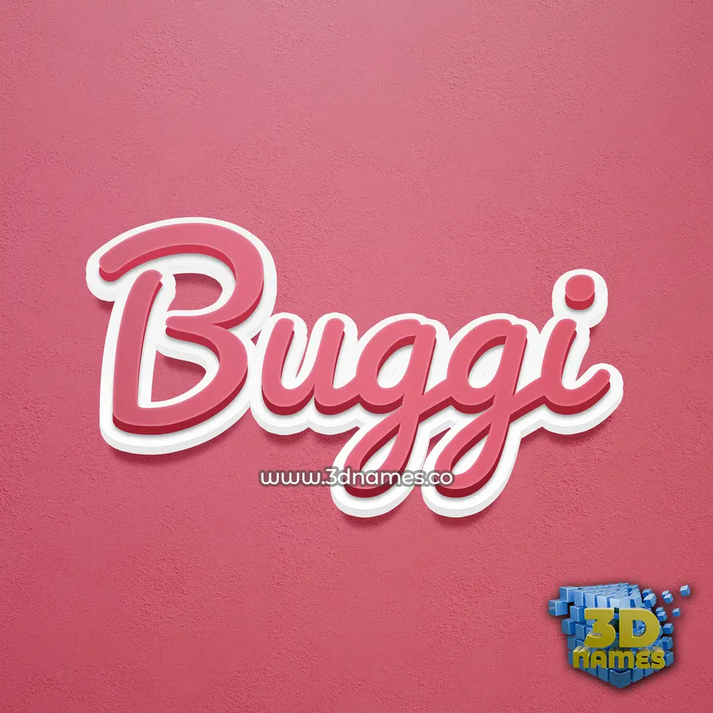 buggi in Red Scribble style - 3D name wallpaper