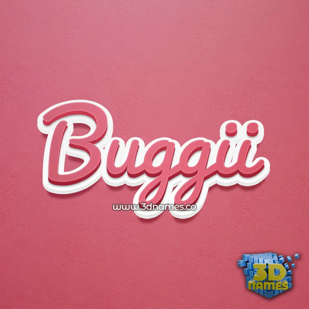 buggii in Red Scribble style - 3D name wallpaper