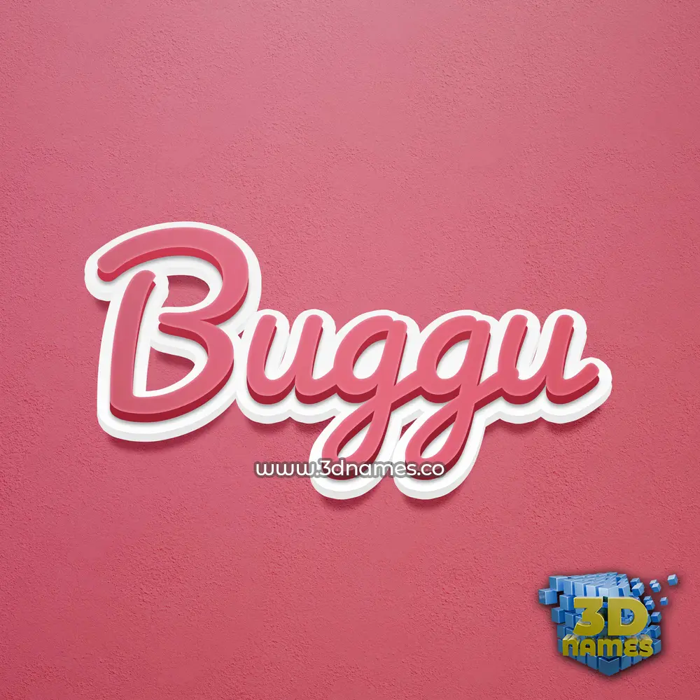 buggu in Red Scribble style - 3D name wallpaper