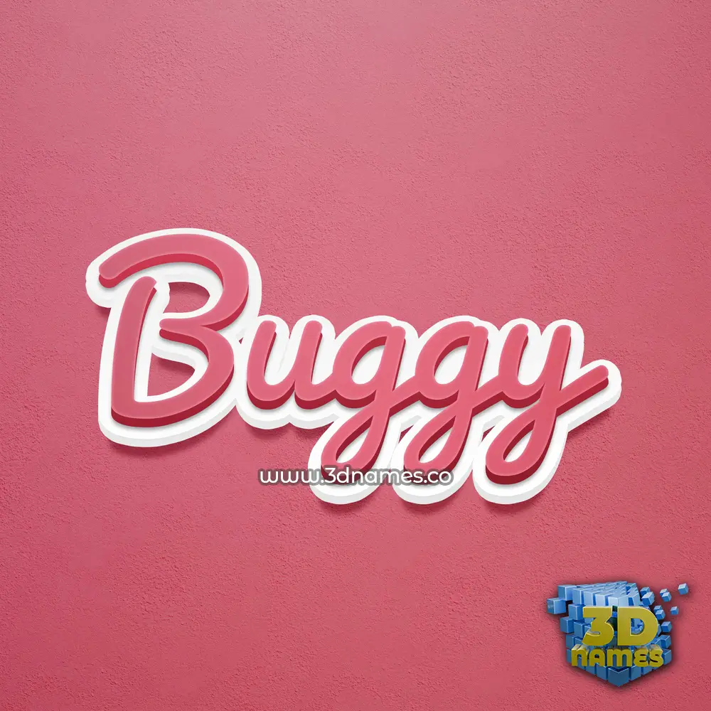 buggy in Red Scribble style - 3D name wallpaper