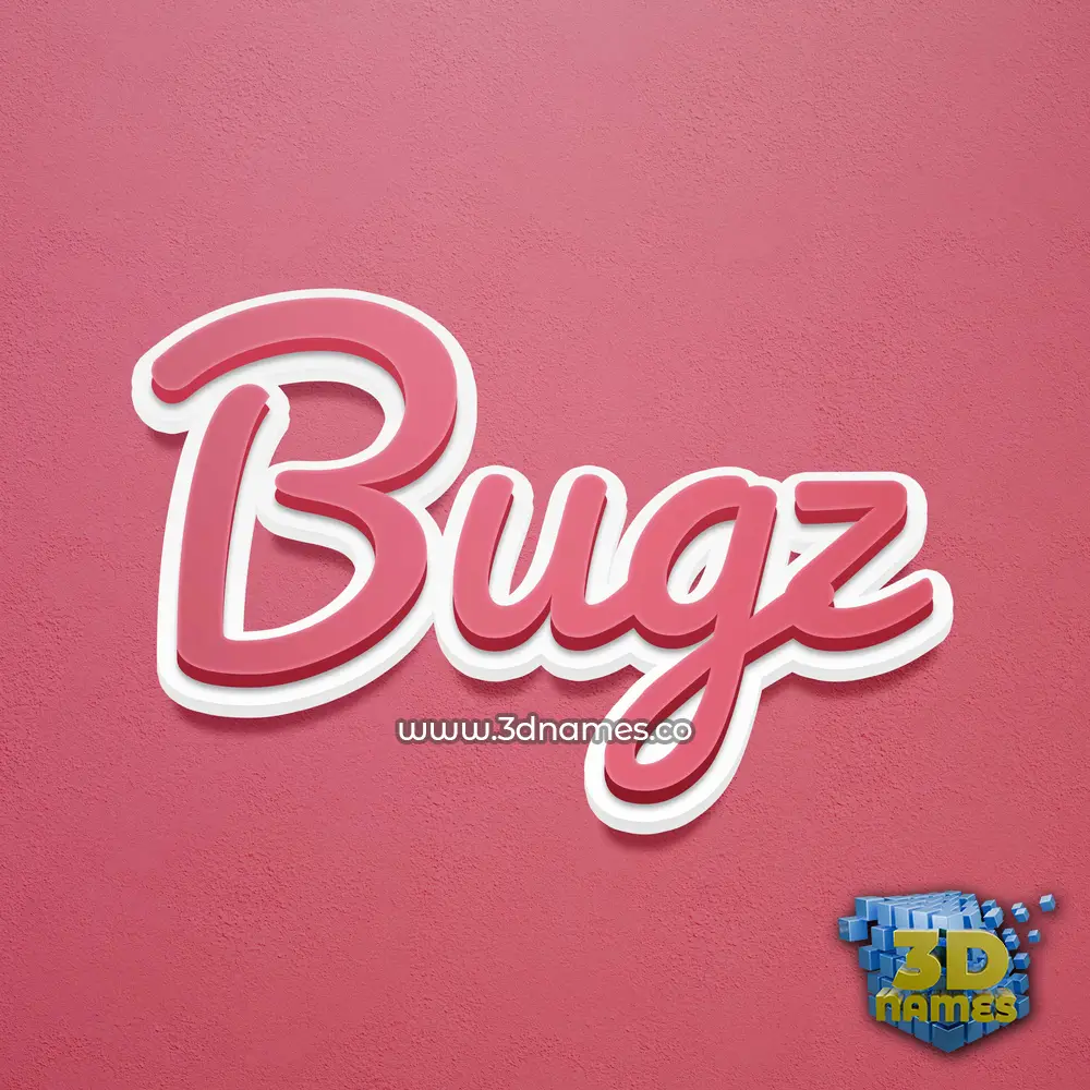 bugz in Red Scribble style - 3D name wallpaper
