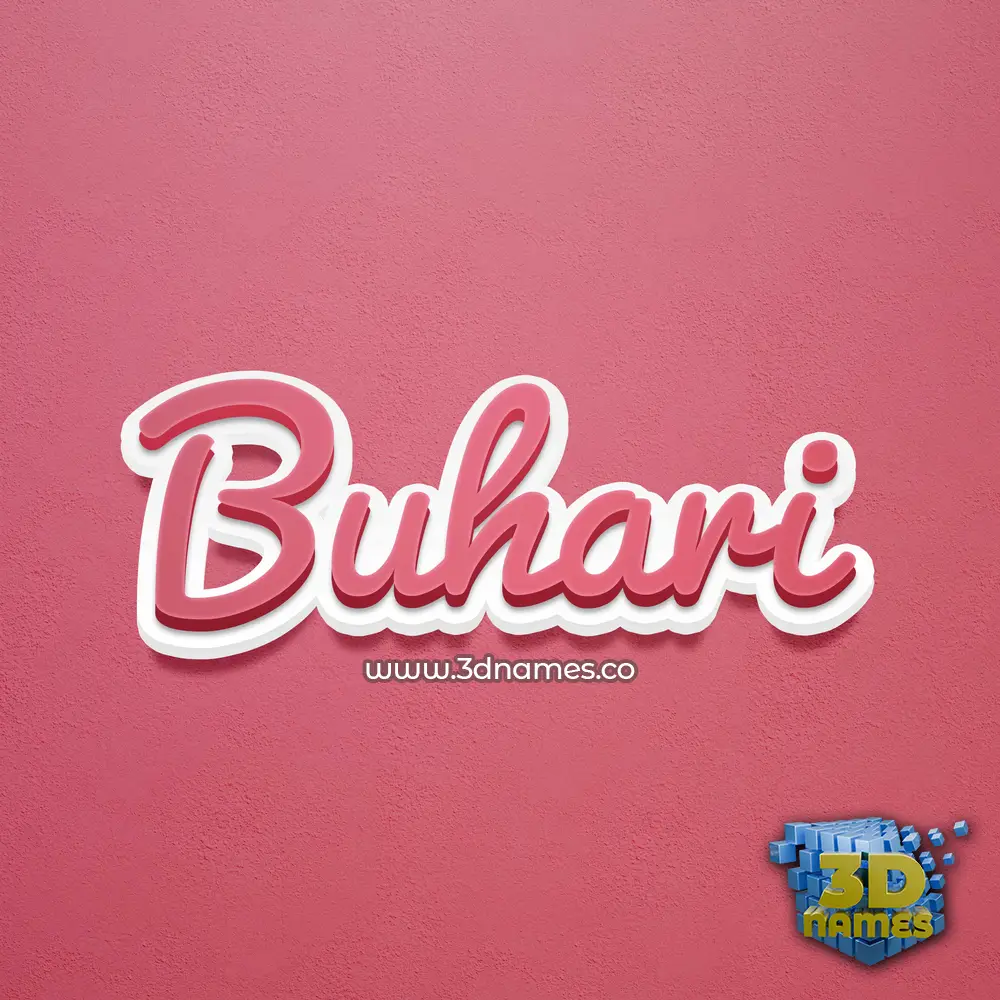 buhari in Red Scribble style - 3D name wallpaper
