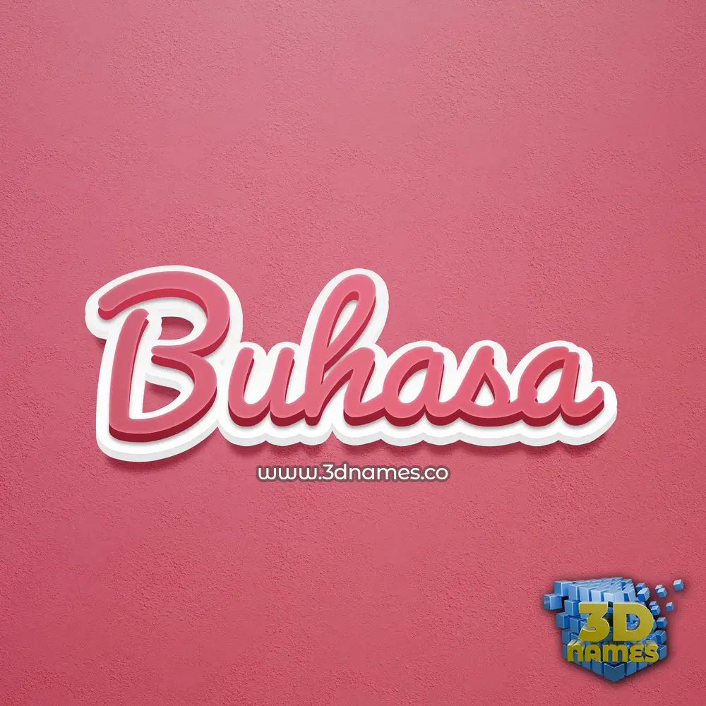 buhasa in Red Scribble style - 3D name wallpaper