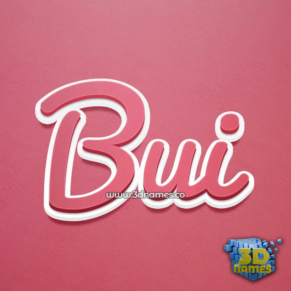 bui in Red Scribble style - 3D name wallpaper