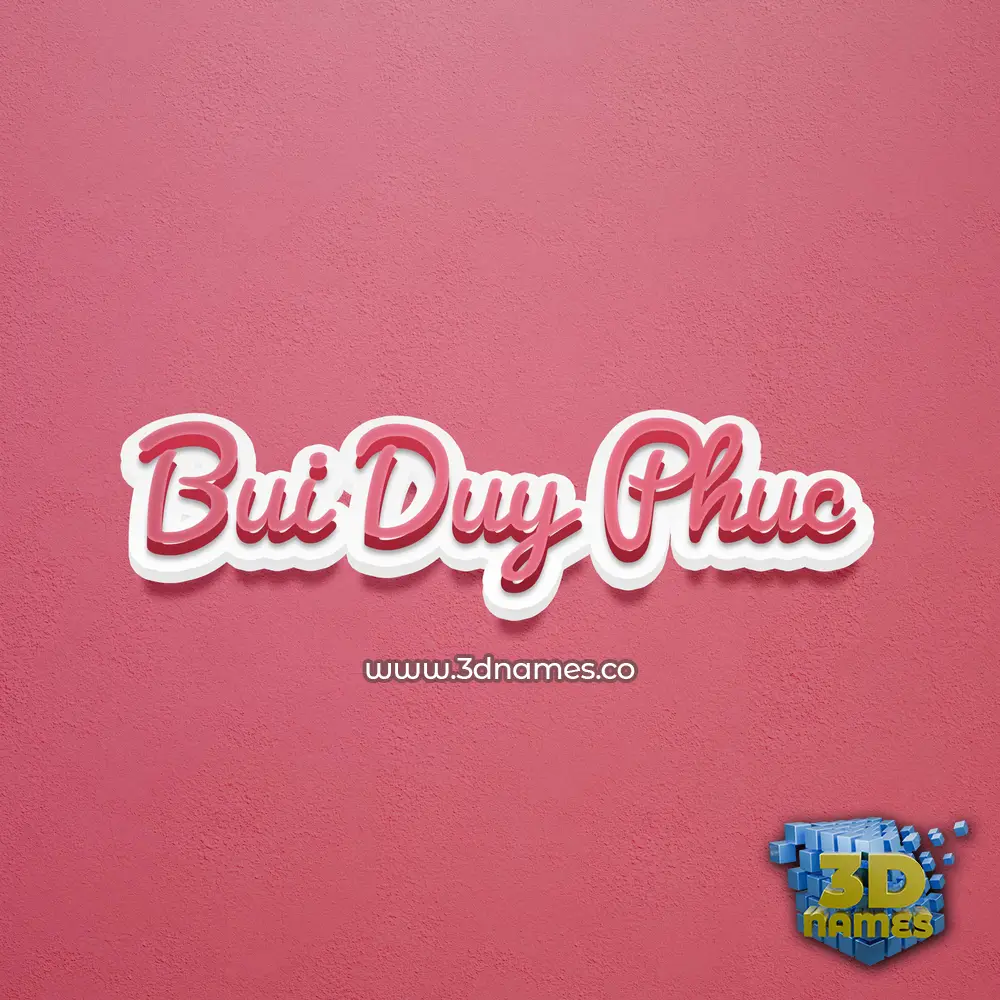 bui duy phuc in Red Scribble style - 3D name wallpaper