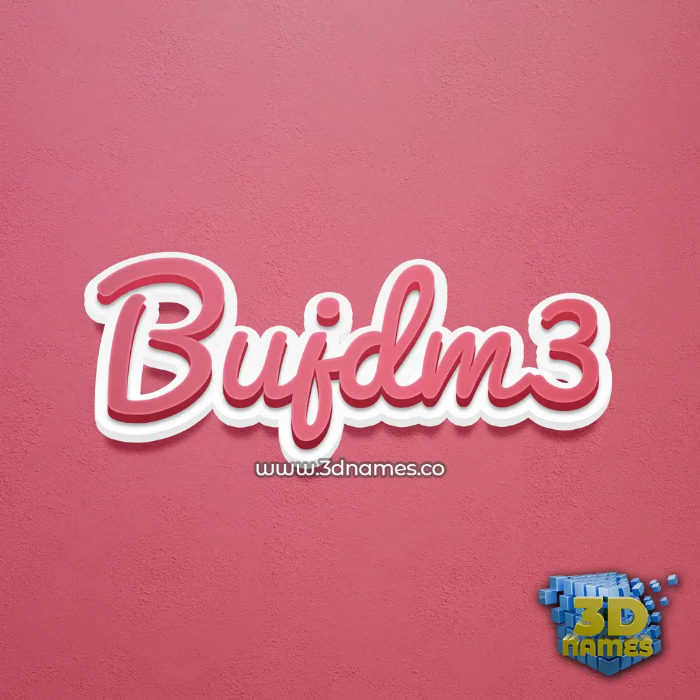 bujdm3 in Red Scribble style - 3D name wallpaper