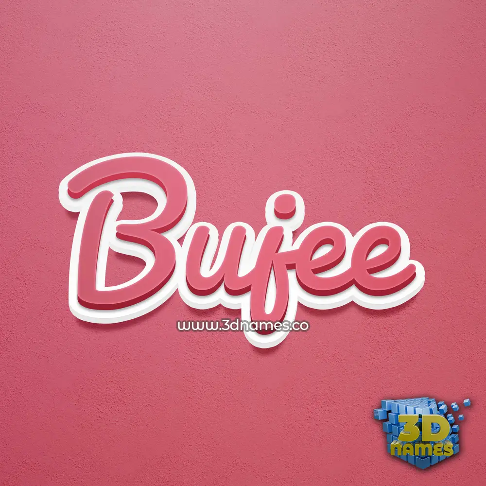 bujee in Red Scribble style - 3D name wallpaper