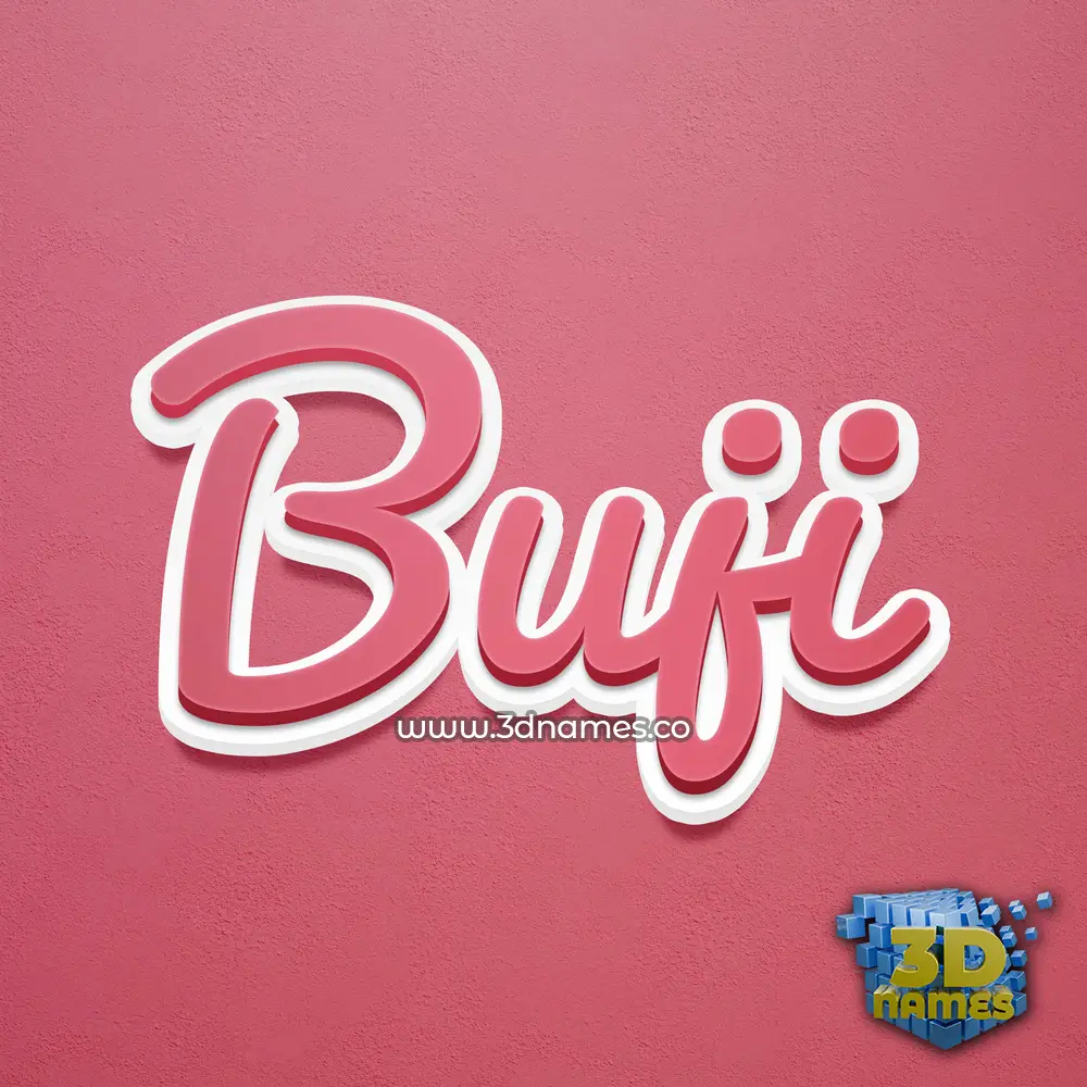 buji in Red Scribble style - 3D name wallpaper