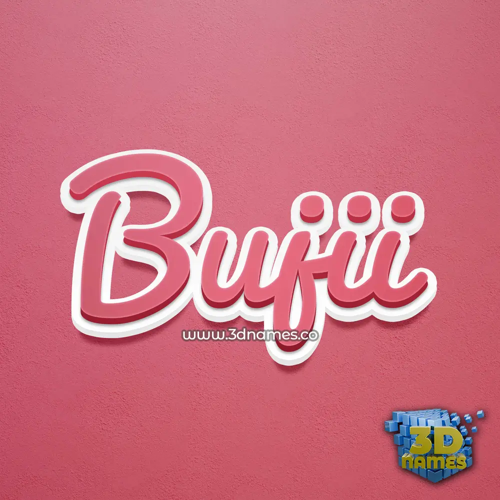 bujii in Red Scribble style - 3D name wallpaper
