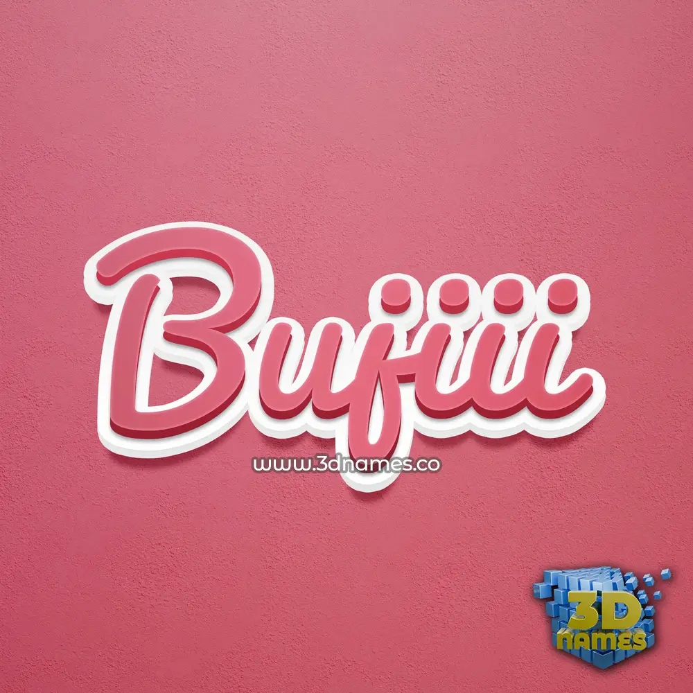 bujiii in Red Scribble style - 3D name wallpaper