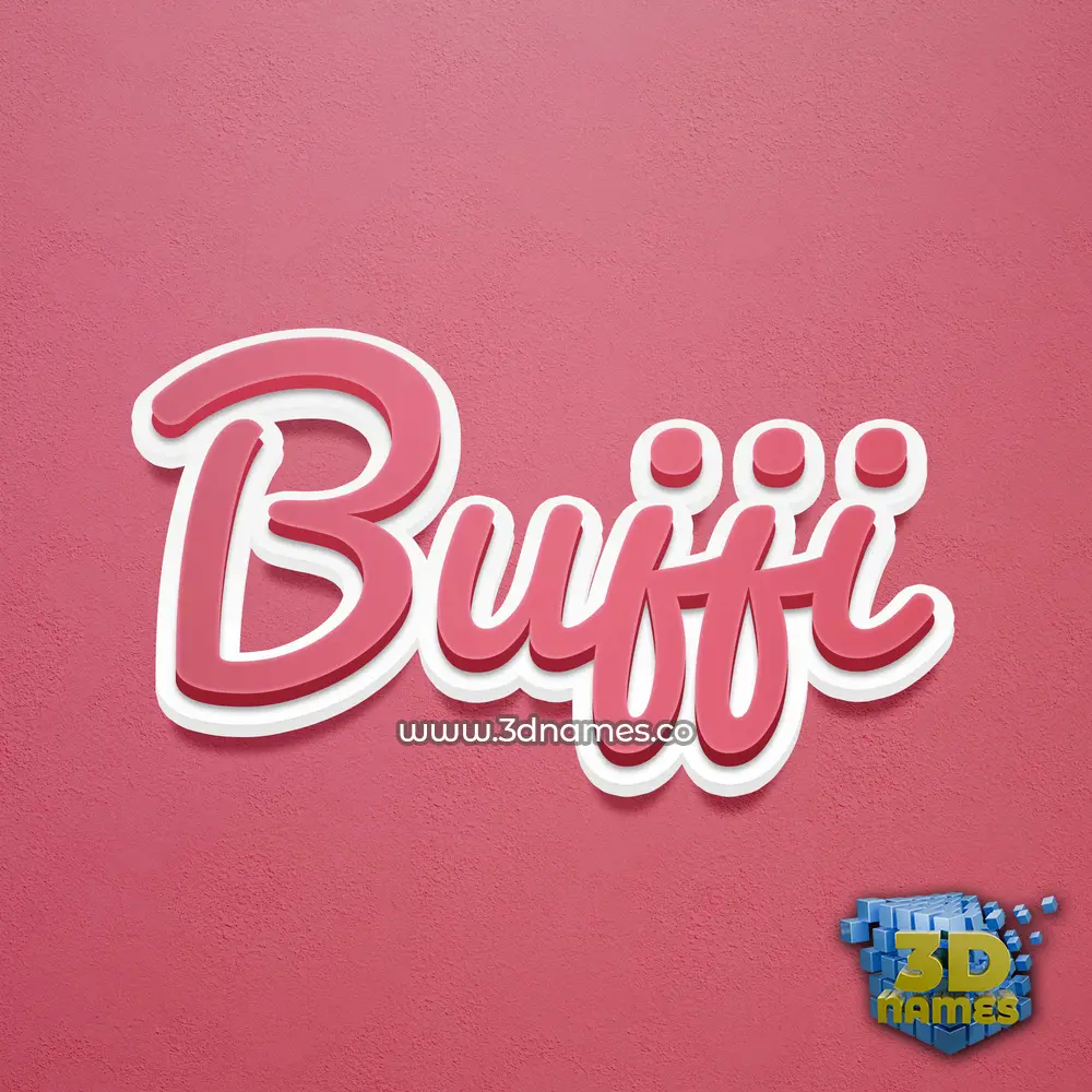bujji in Red Scribble style - 3D name wallpaper