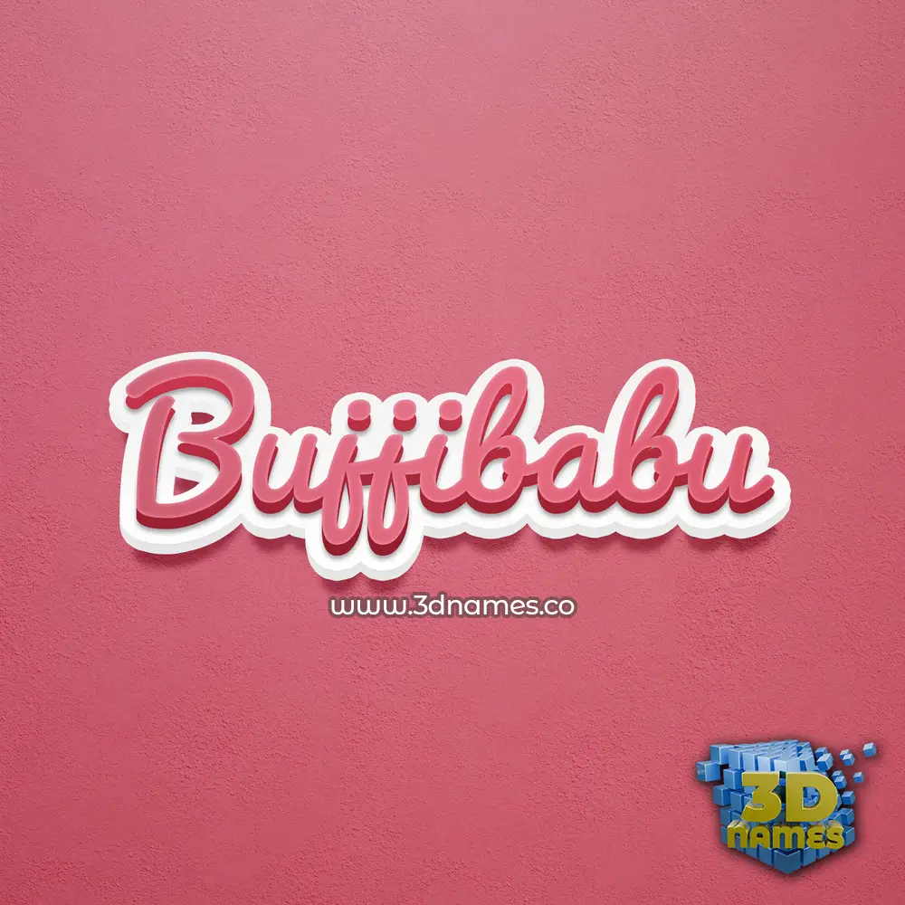 bujjibabu in Red Scribble style - 3D name wallpaper