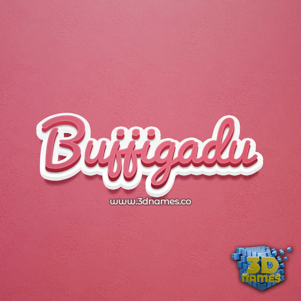 bujjigadu in Red Scribble style - 3D name wallpaper
