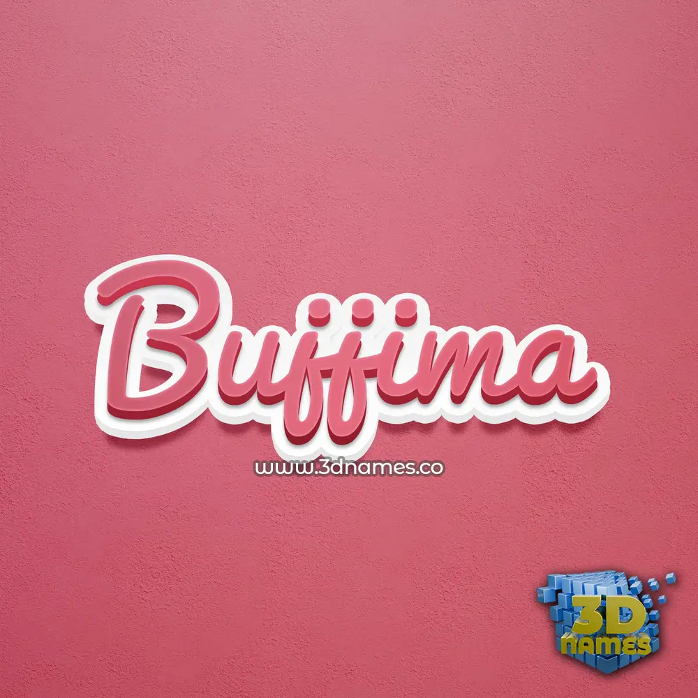 bujjima in Red Scribble style - 3D name wallpaper