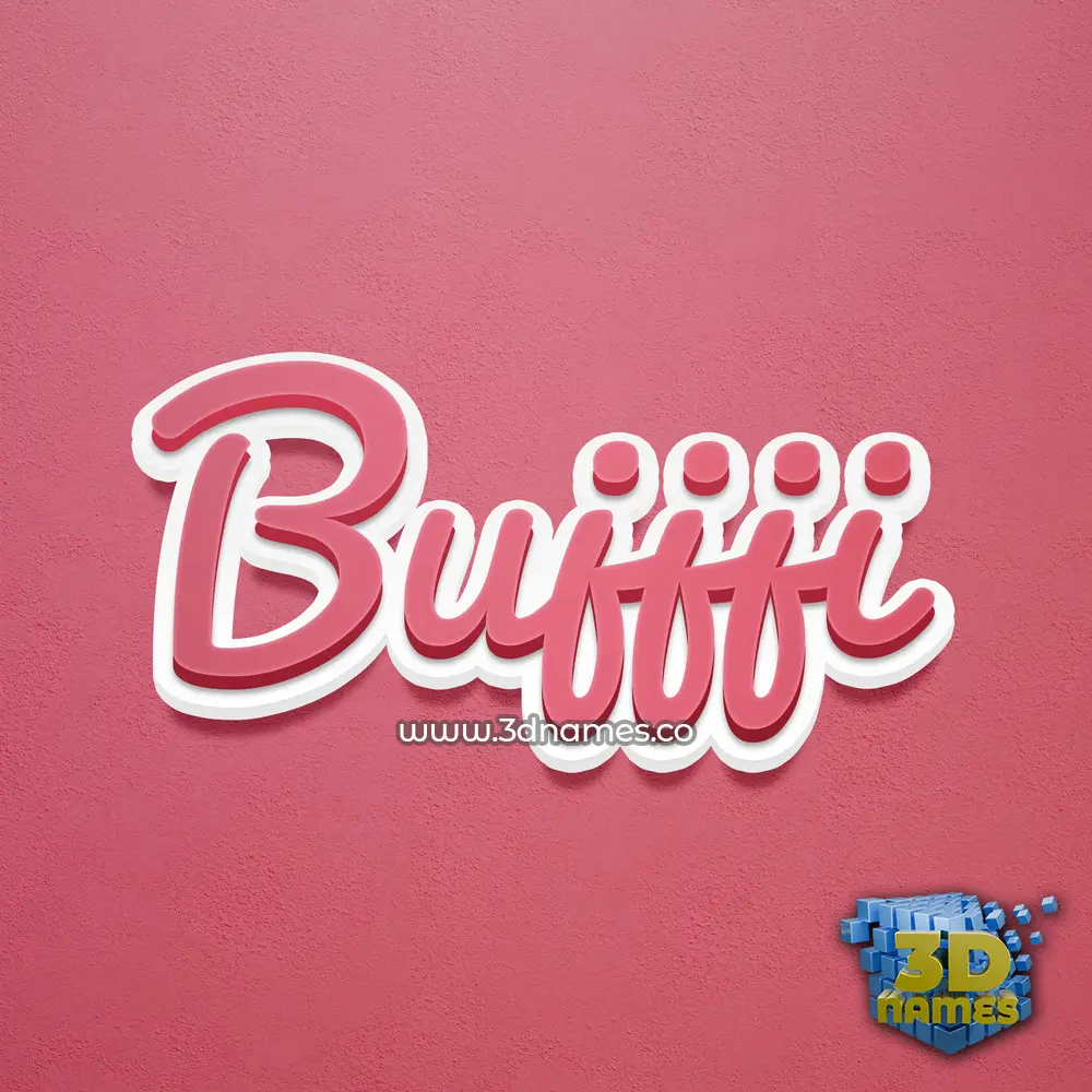 bujjji in Red Scribble style - 3D name wallpaper