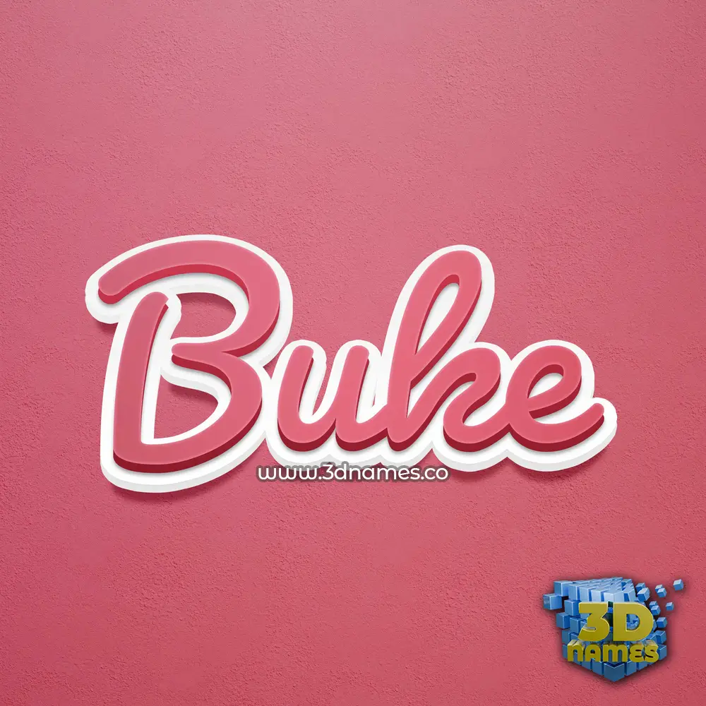 buke in Red Scribble style - 3D name wallpaper