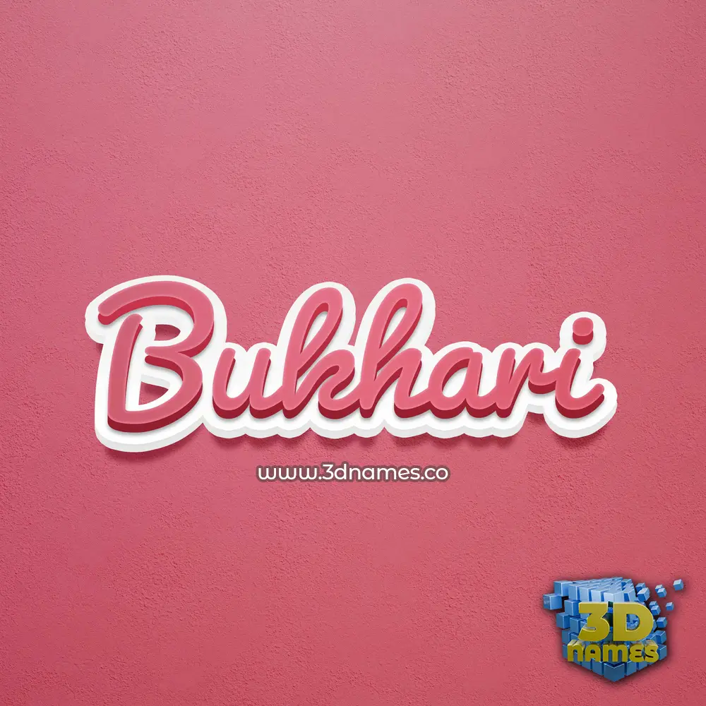 bukhari in Red Scribble style - 3D name wallpaper