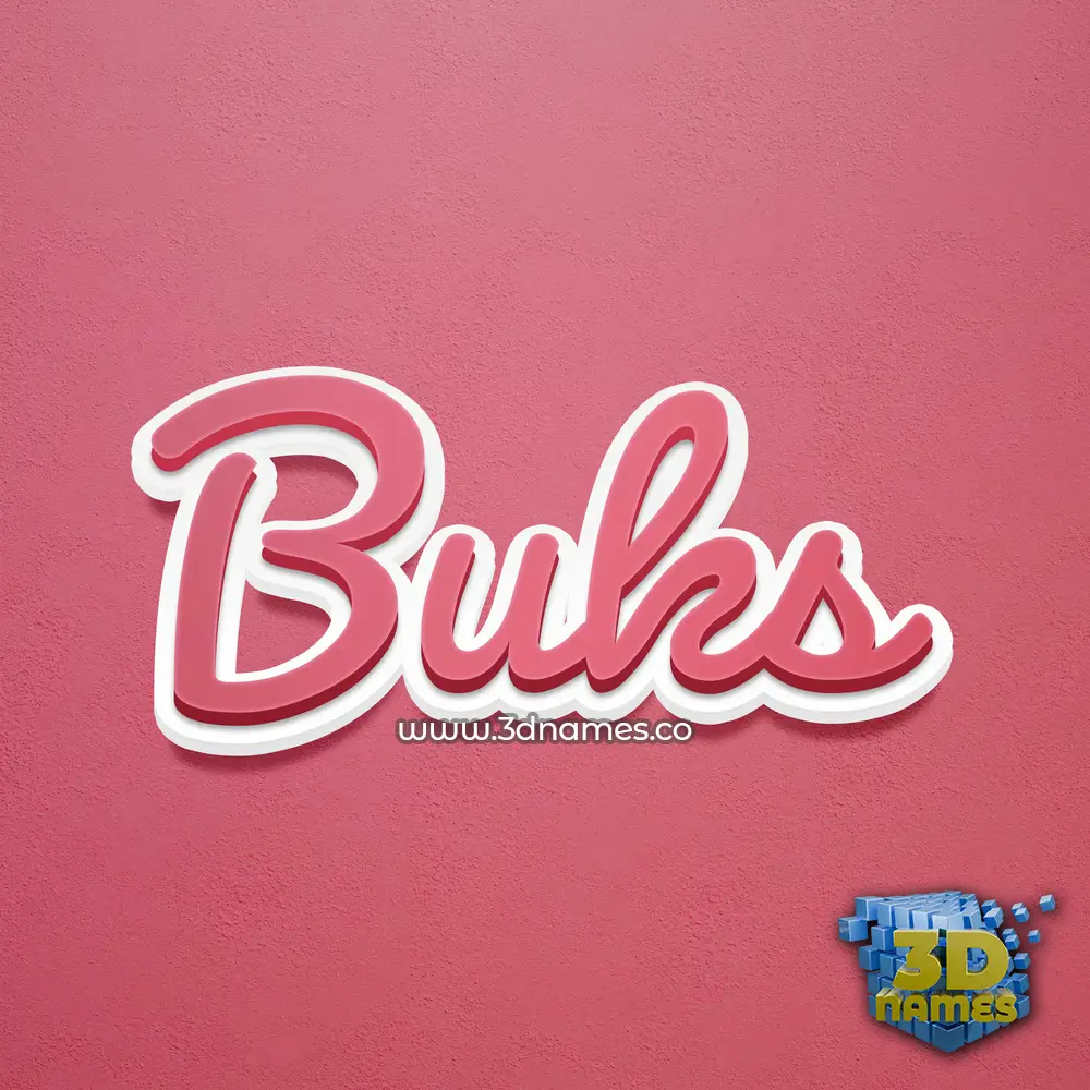 buks in Red Scribble style - 3D name wallpaper
