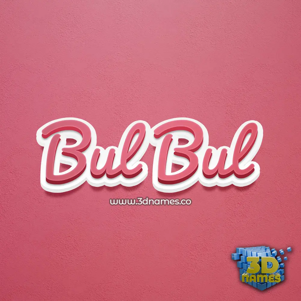 bul bul in Red Scribble style - 3D name wallpaper