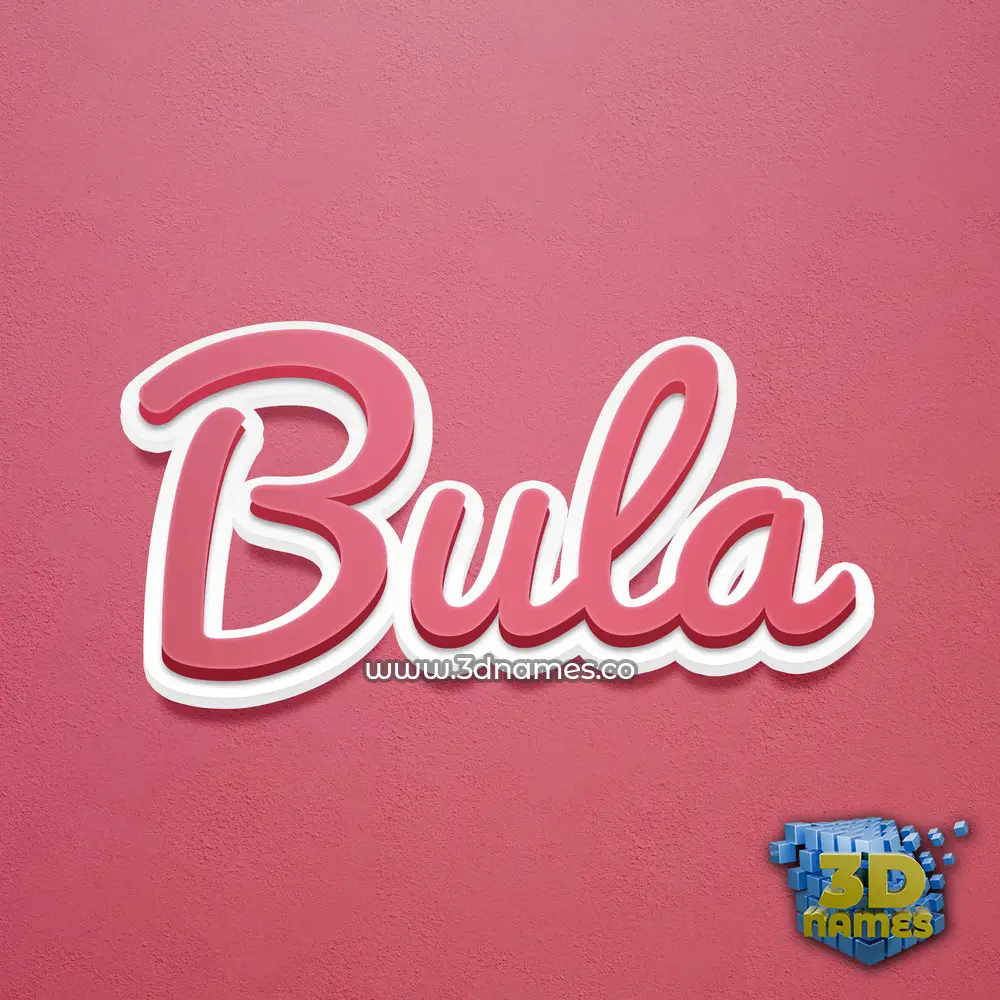bula in Red Scribble style - 3D name wallpaper