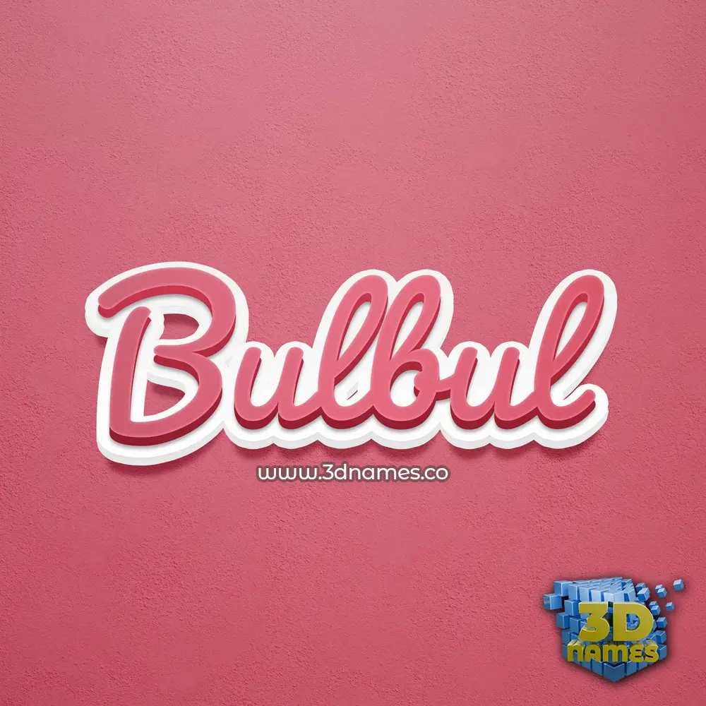 bulbul in Red Scribble style - 3D name wallpaper
