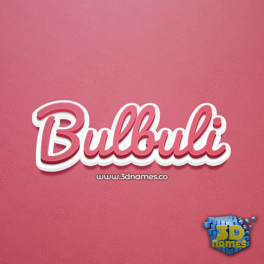 bulbuli in Red Scribble style - 3D name wallpaper