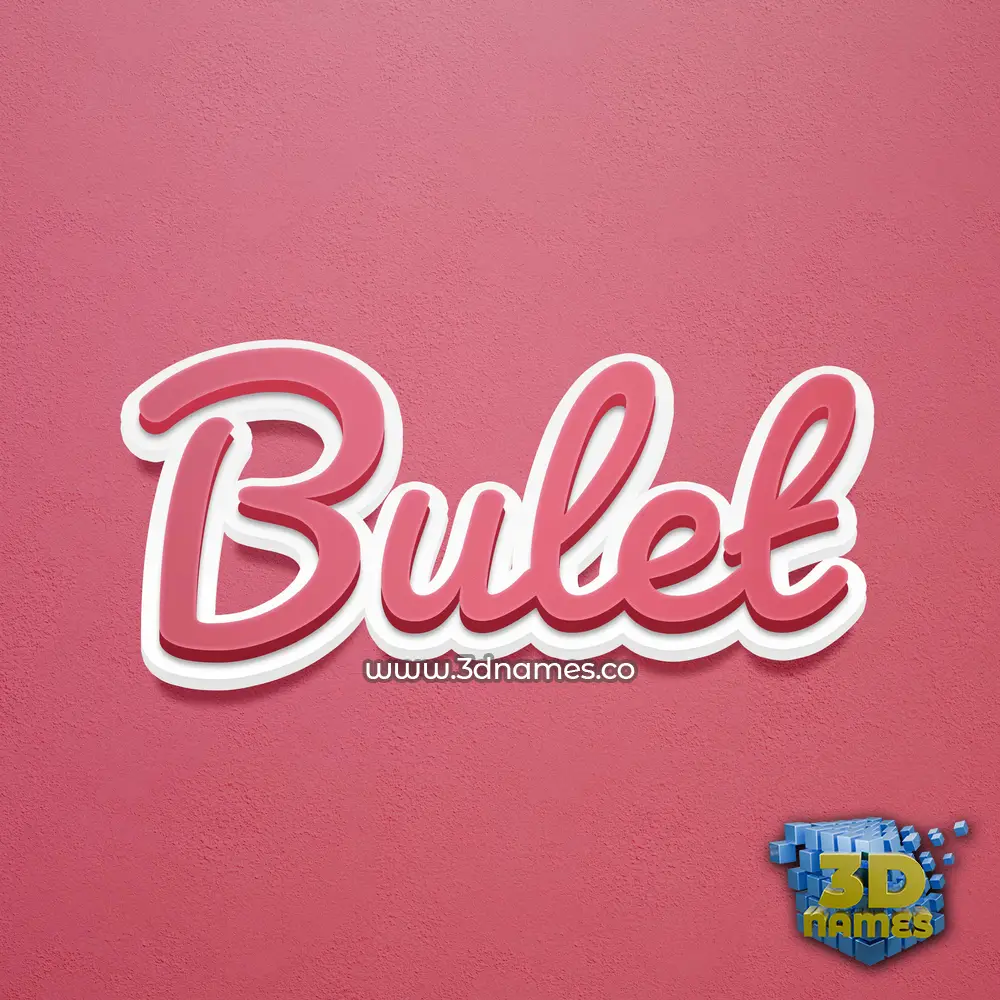 bulet in Red Scribble style - 3D name wallpaper