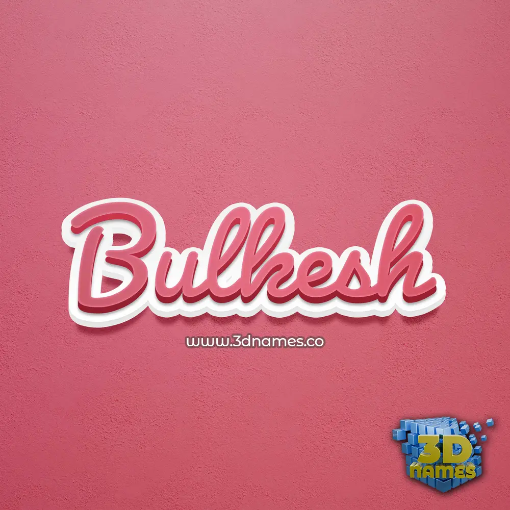 bulkesh in Red Scribble style - 3D name wallpaper