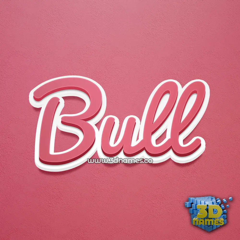bull in Red Scribble style - 3D name wallpaper
