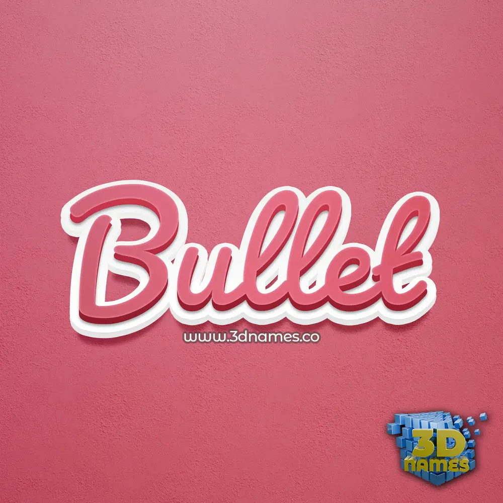 bullet in Red Scribble style - 3D name wallpaper