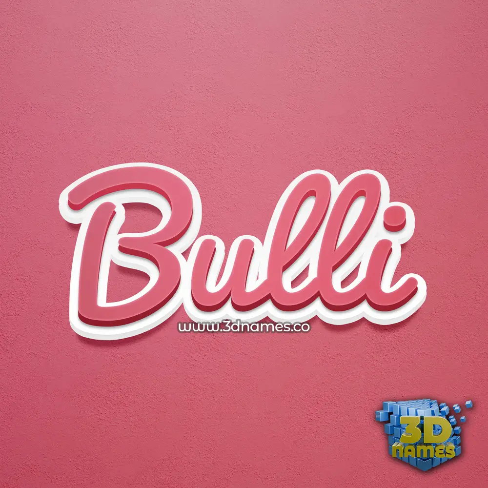 bulli in Red Scribble style - 3D name wallpaper