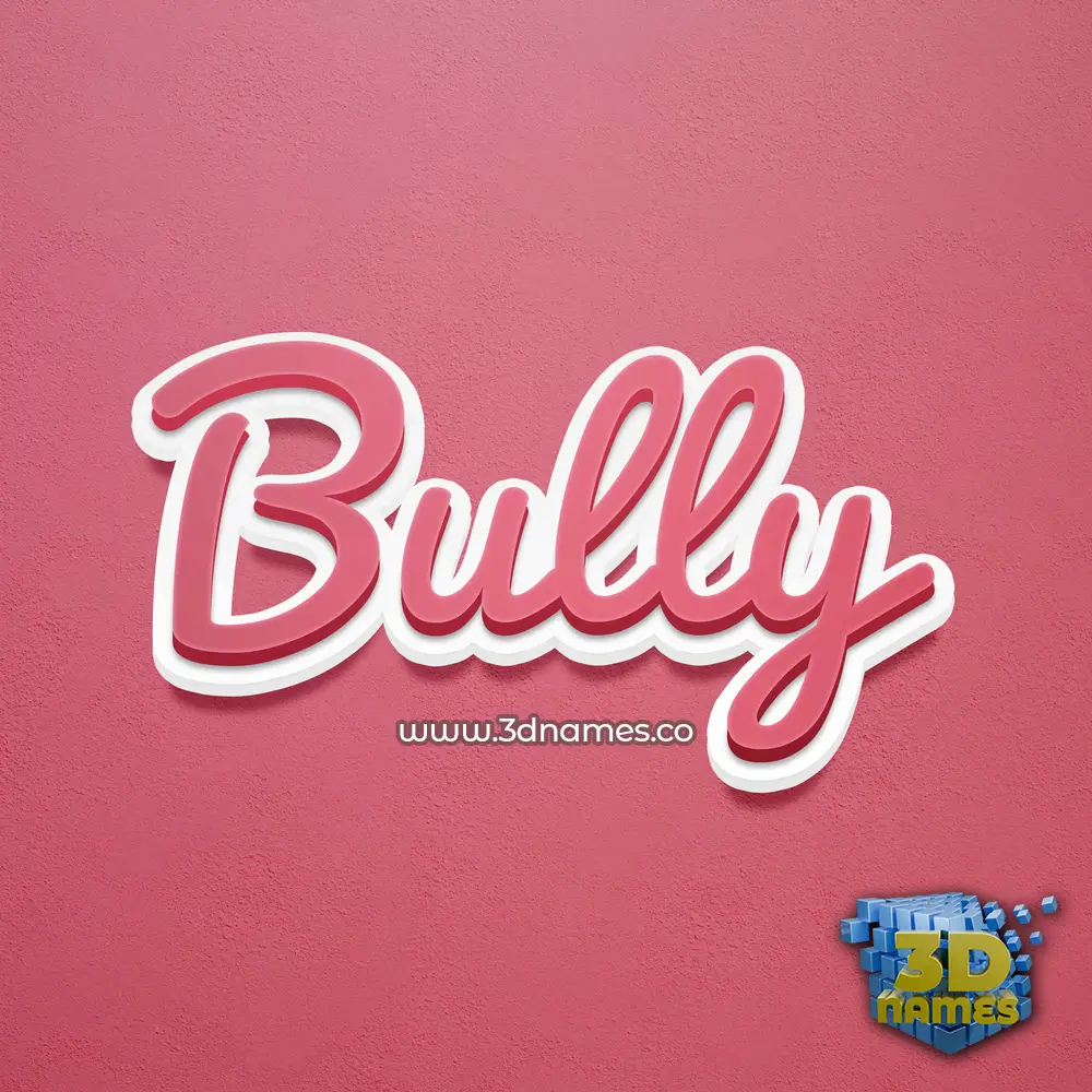 bully in Red Scribble style - 3D name wallpaper