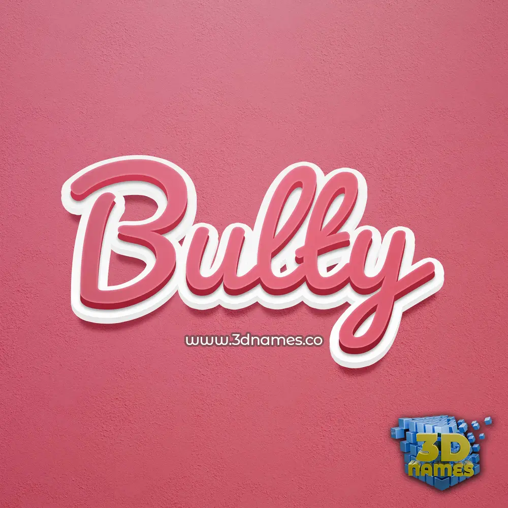 bulty in Red Scribble style - 3D name wallpaper