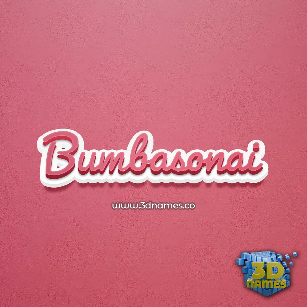 bumbasonai in Red Scribble style - 3D name wallpaper