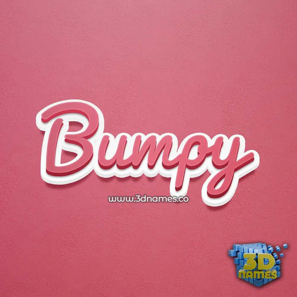 bumpy in Red Scribble style - 3D name wallpaper