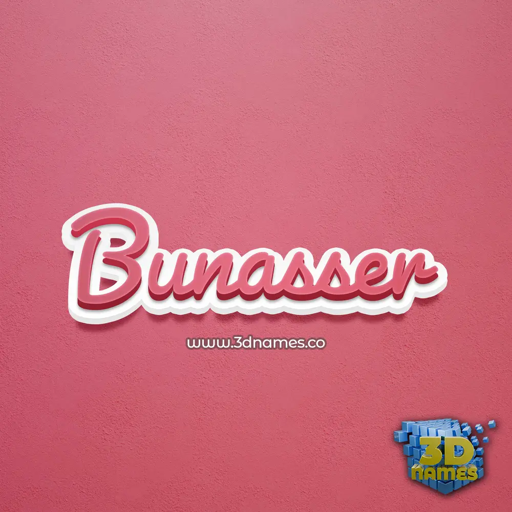bunasser in Red Scribble style - 3D name wallpaper
