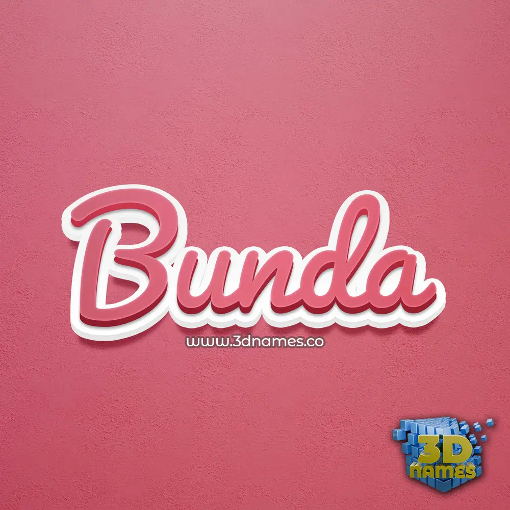 bunda in Red Scribble style - 3D name wallpaper