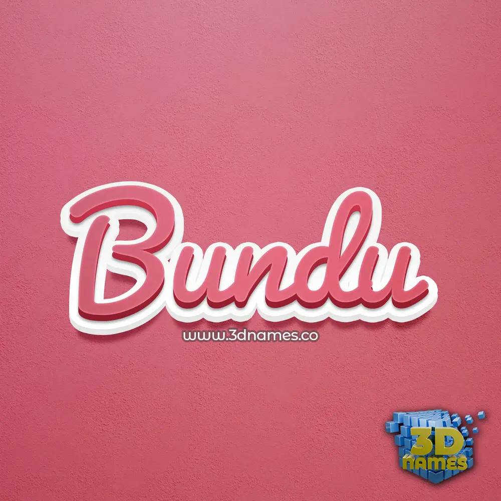 bundu in Red Scribble style - 3D name wallpaper