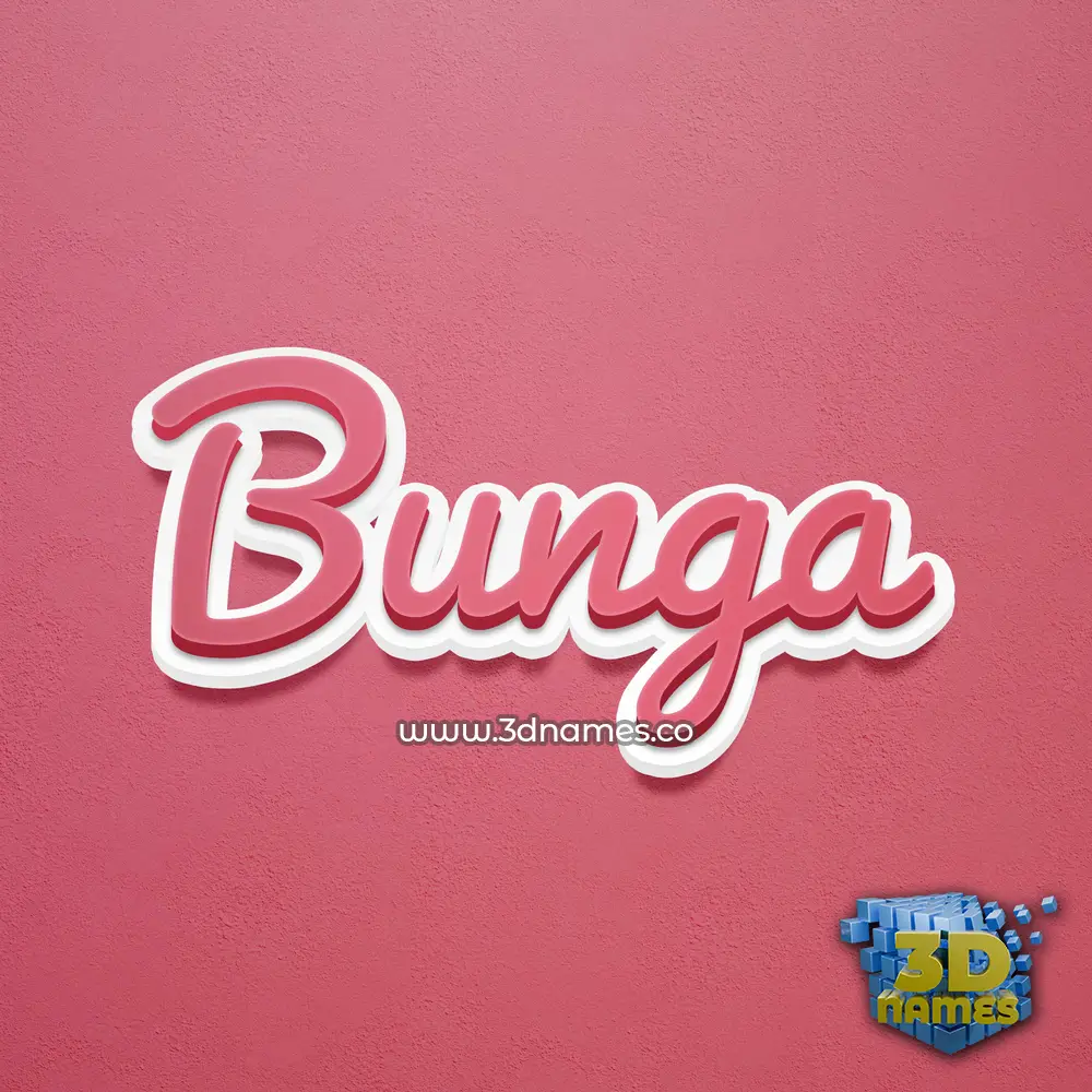 bunga in Red Scribble style - 3D name wallpaper