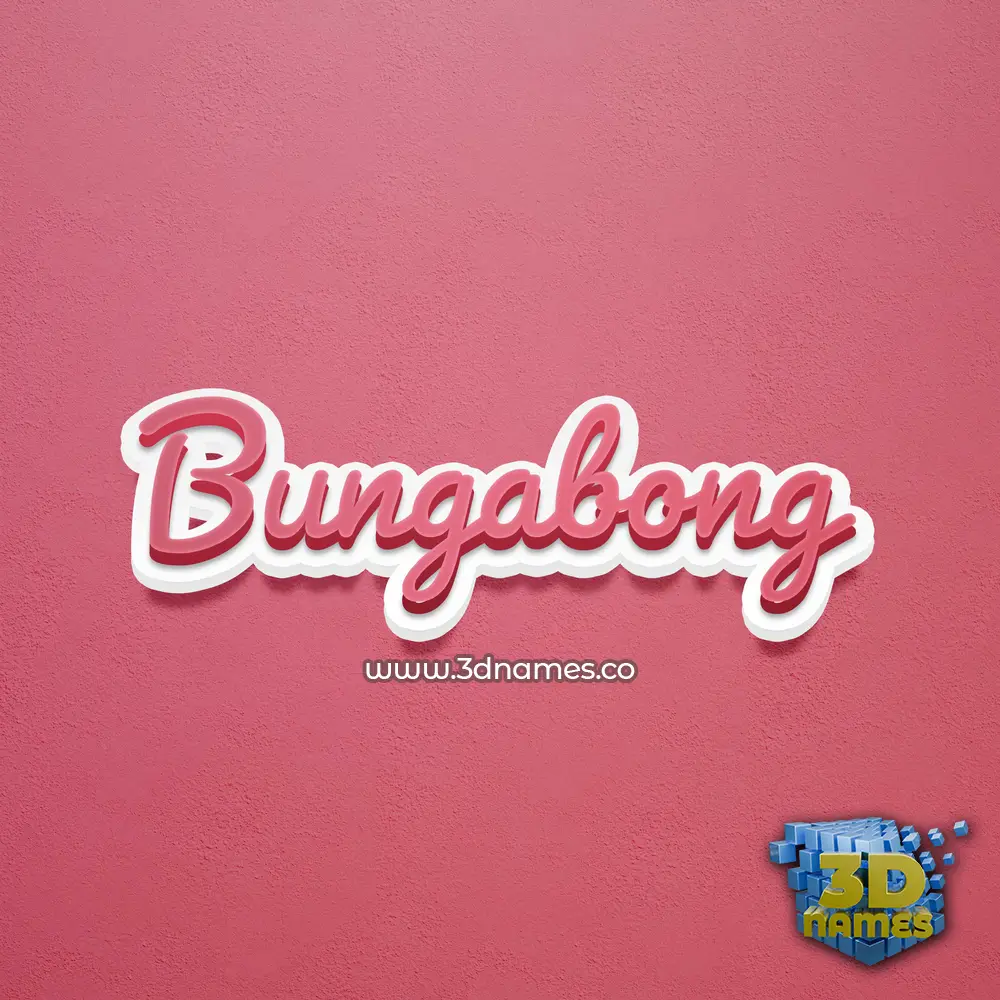 bungabong in Red Scribble style - 3D name wallpaper