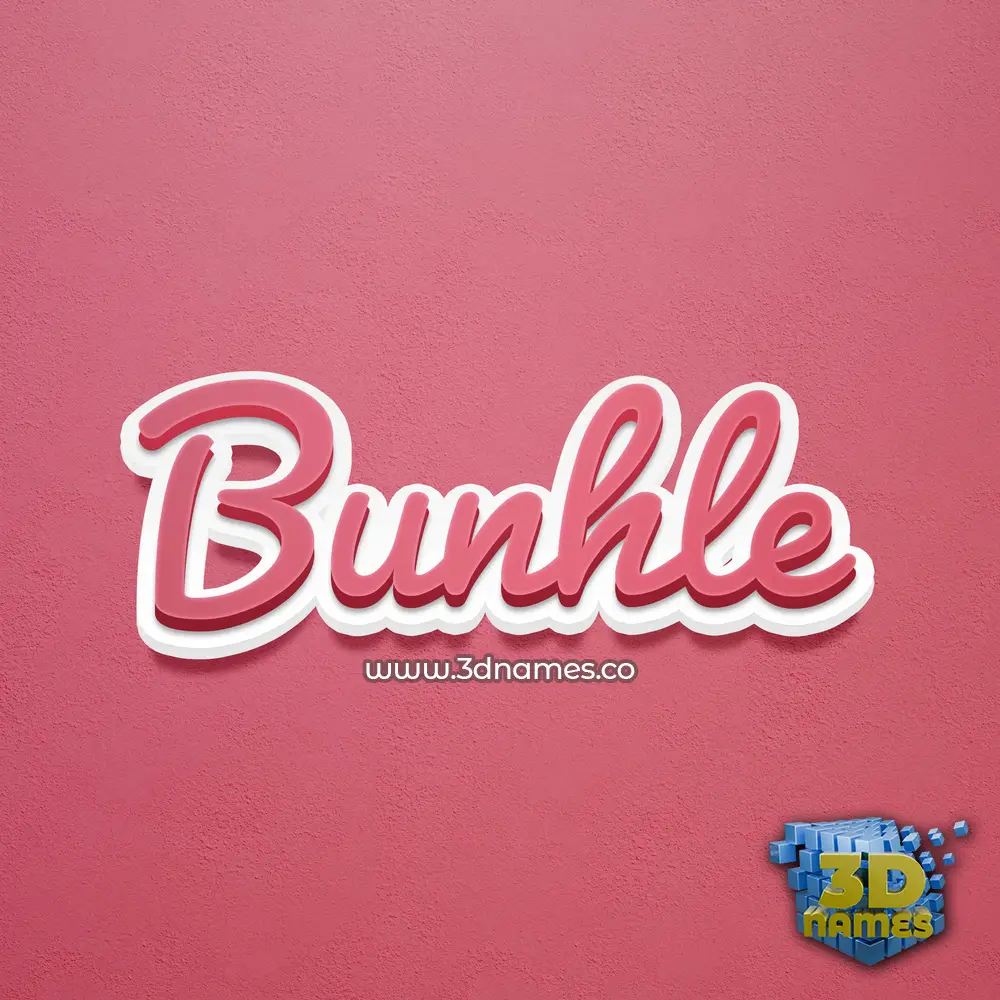 bunhle in Red Scribble style - 3D name wallpaper