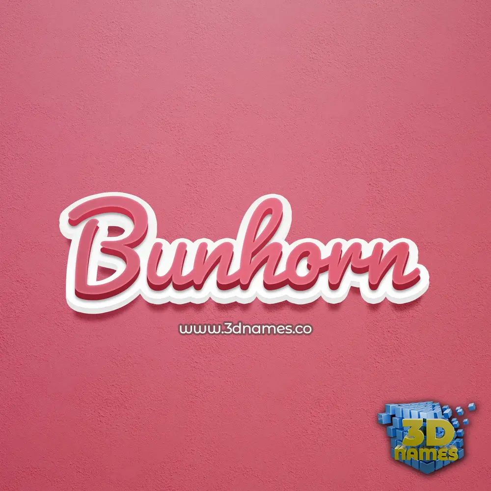 bunhorn in Red Scribble style - 3D name wallpaper