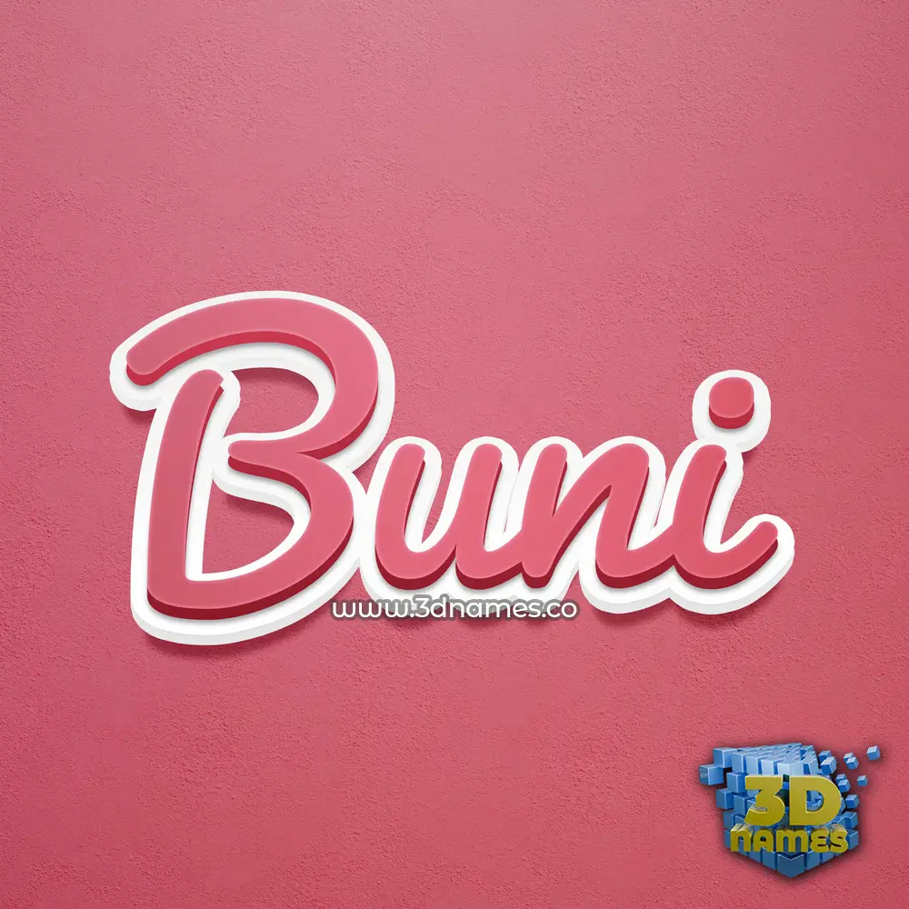 buni in Red Scribble style - 3D name wallpaper